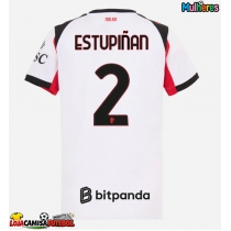Camisa de Futebol AC Milan Pervis Estupinan #2 Equipamento Secundário Mulheres 2025-26 Manga Curta